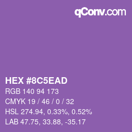Farbcode: HEX #8C5EAD | qconv.com