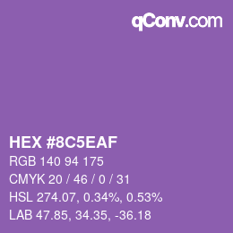 Color code: HEX #8C5EAF | qconv.com