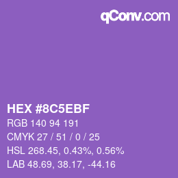 Farbcode: HEX #8C5EBF | qconv.com