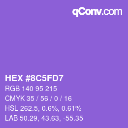 Color code: HEX #8C5FD7 | qconv.com