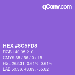 Color code: HEX #8C5FD8 | qconv.com