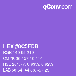 カラーコード: HEX #8C5FDB | qconv.com