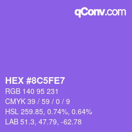 カラーコード: HEX #8C5FE7 | qconv.com