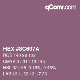 Color code: HEX #8C607A | qconv.com
