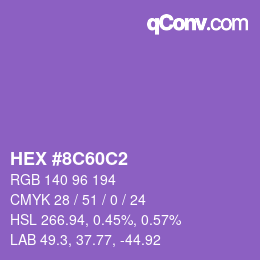 Color code: HEX #8C60C2 | qconv.com