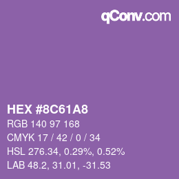 Color code: HEX #8C61A8 | qconv.com