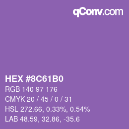 Color code: HEX #8C61B0 | qconv.com