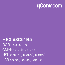颜色代码: HEX #8C61B5 | qconv.com