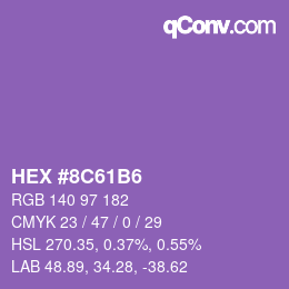 Color code: HEX #8C61B6 | qconv.com