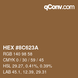 Color code: HEX #8C623A | qconv.com