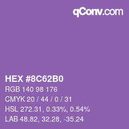 Color code: HEX #8C62B0 | qconv.com