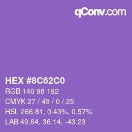 Color code: HEX #8C62C0 | qconv.com