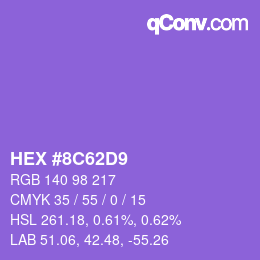 Color code: HEX #8C62D9 | qconv.com