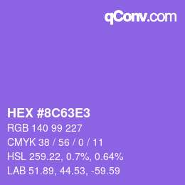 Color code: HEX #8C63E3 | qconv.com