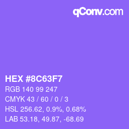 カラーコード: HEX #8C63F7 | qconv.com