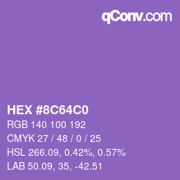 Color code: HEX #8C64C0 | qconv.com