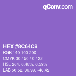 Color code: HEX #8C64C8 | qconv.com