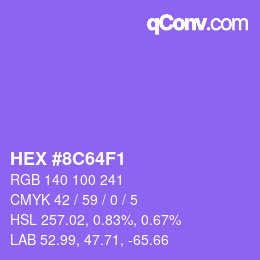 Color code: HEX #8C64F1 | qconv.com