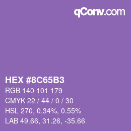 Color code: HEX #8C65B3 | qconv.com