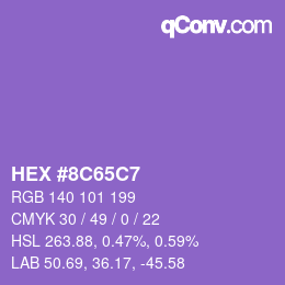 Color code: HEX #8C65C7 | qconv.com