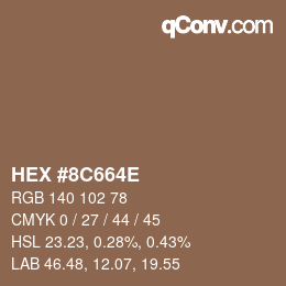 Color code: HEX #8C664E | qconv.com