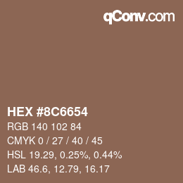 Color code: HEX #8C6654 | qconv.com