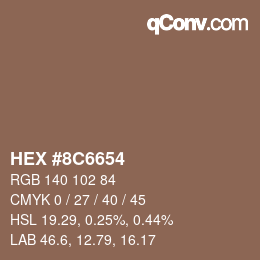 Color code: HEX #8C6654 | qconv.com