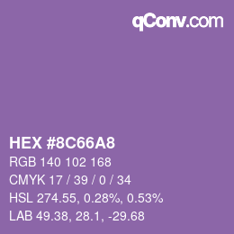 Color code: HEX #8C66A8 | qconv.com