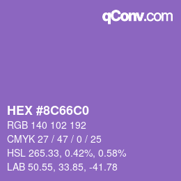 Color code: HEX #8C66C0 | qconv.com