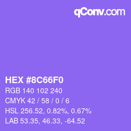 Color code: HEX #8C66F0 | qconv.com
