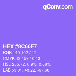 Color code: HEX #8C66F7 | qconv.com