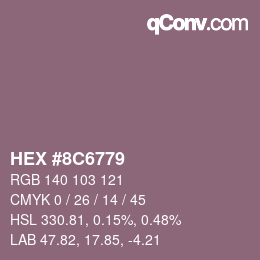 Color code: HEX #8C6779 | qconv.com