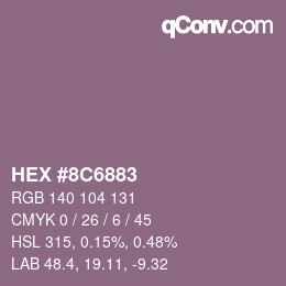 颜色代码: HEX #8C6883 | qconv.com