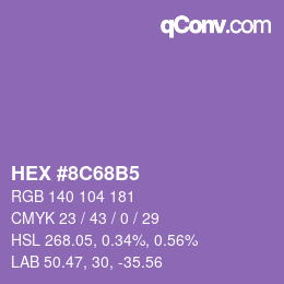 カラーコード: HEX #8C68B5 | qconv.com