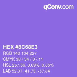 Farbcode: HEX #8C68E3 | qconv.com