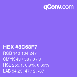 Color code: HEX #8C68F7 | qconv.com