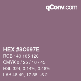 Color code: HEX #8C697E | qconv.com