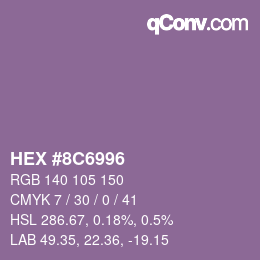 颜色代码: HEX #8C6996 | qconv.com