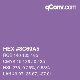 Código de color: HEX #8C69A5 | qconv.com