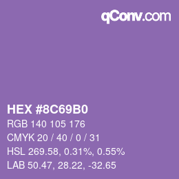 Color code: HEX #8C69B0 | qconv.com