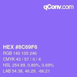 Color code: HEX #8C69F6 | qconv.com