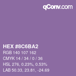 カラーコード: HEX #8C6BA2 | qconv.com