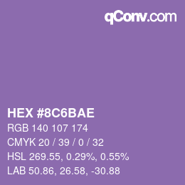 Color code: HEX #8C6BAE | qconv.com