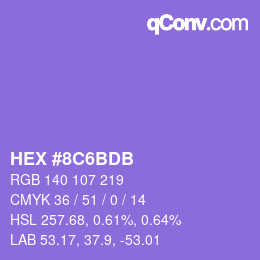 颜色代码: HEX #8C6BDB | qconv.com