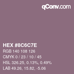 Farbcode: HEX #8C6C7E | qconv.com