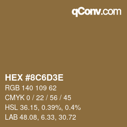 Color code: HEX #8C6D3E | qconv.com