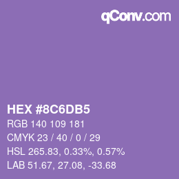 Color code: HEX #8C6DB5 | qconv.com