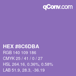 Color code: HEX #8C6DBA | qconv.com