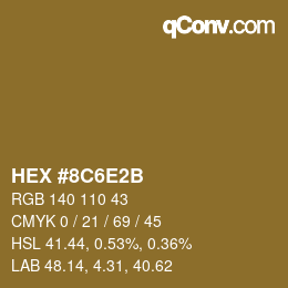 Color code: HEX #8C6E2B | qconv.com
