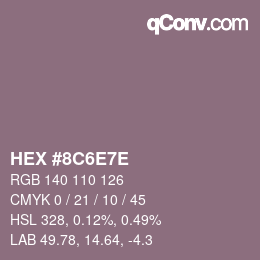 Color code: HEX #8C6E7E | qconv.com